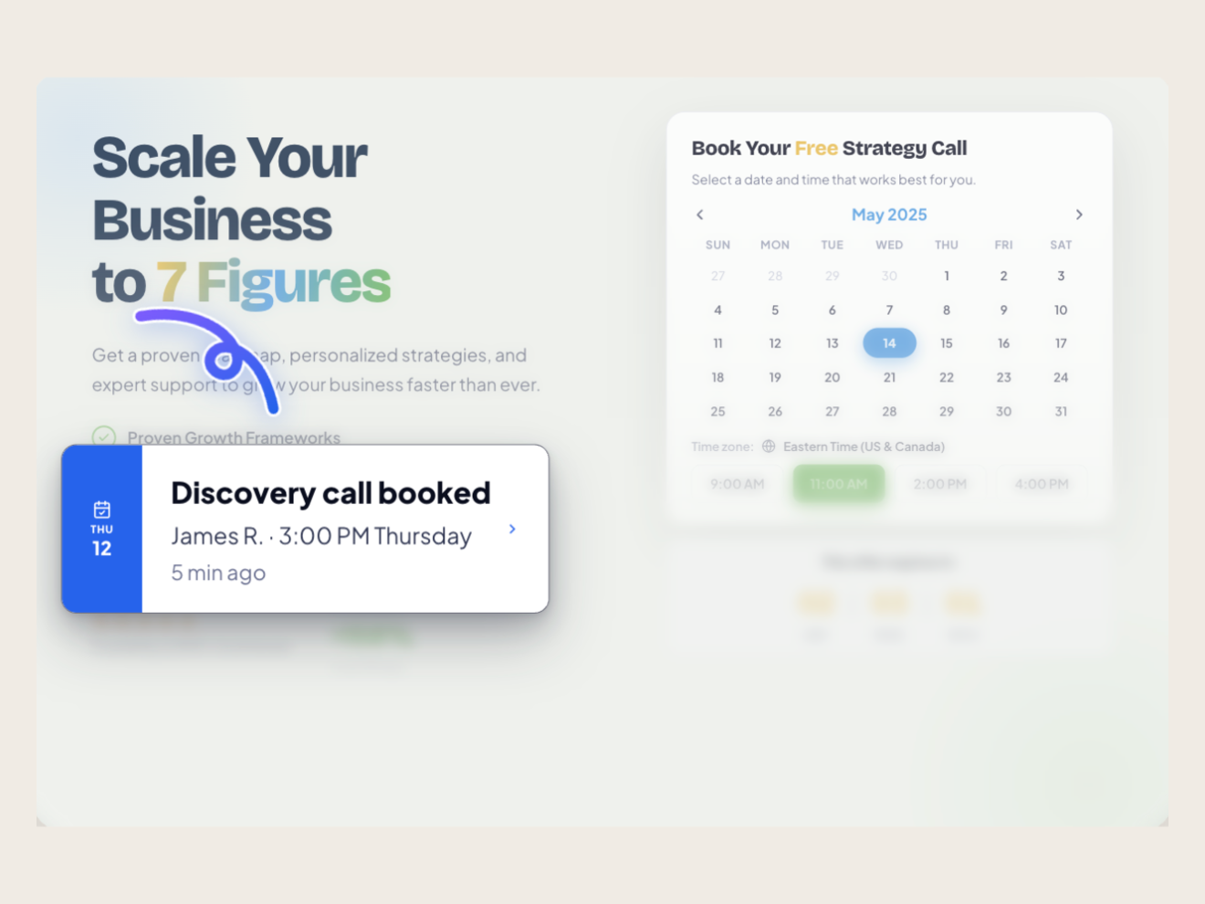 Provelify social-proof notification appearing live on a client funnel